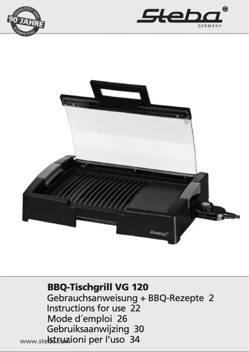 Page 1 de la notice Manuel utilisateur Steba VG 120