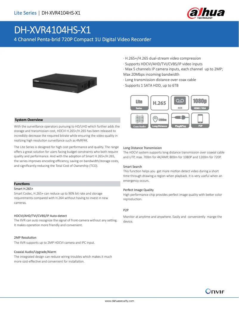 Image de la première page du manuel de l'appareil XVR4104HS-X1