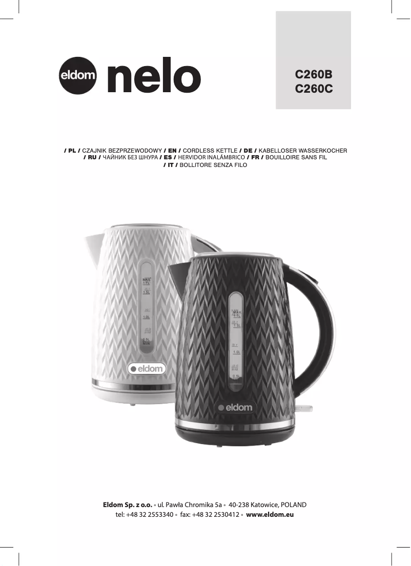 Page 1 de la notice Manuel utilisateur Eldom Nelo C260B