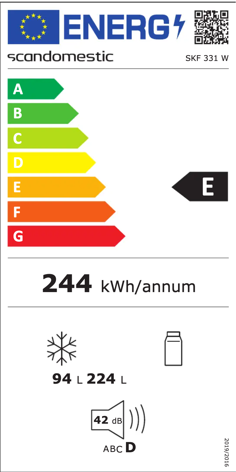 Page n°1 - Label énergétique Scandomestic SKF 331 W