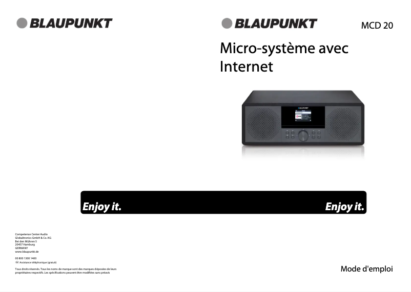 Page n°1 - Manuel utilisateur Blaupunkt MCD 20
