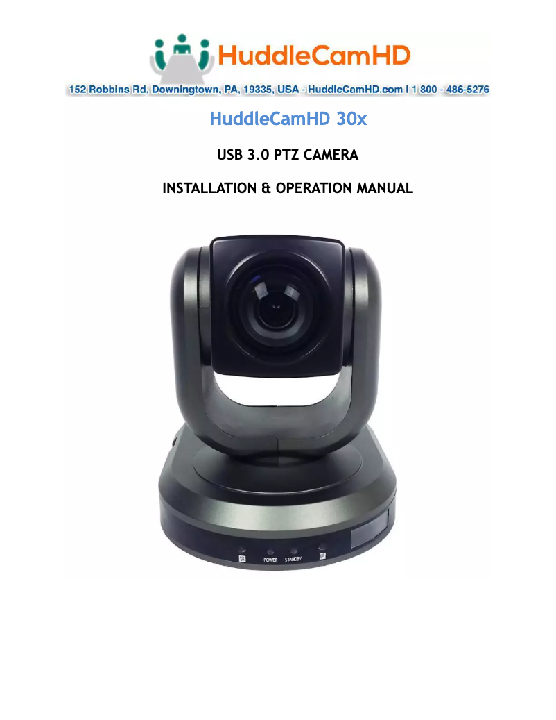 Page 1 de la notice Manuel utilisateur HuddleCamHD 30X-G2