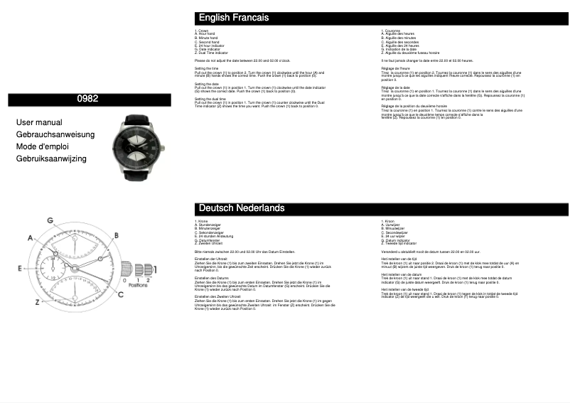 Page 1 de la notice Manuel utilisateur Davis 0982