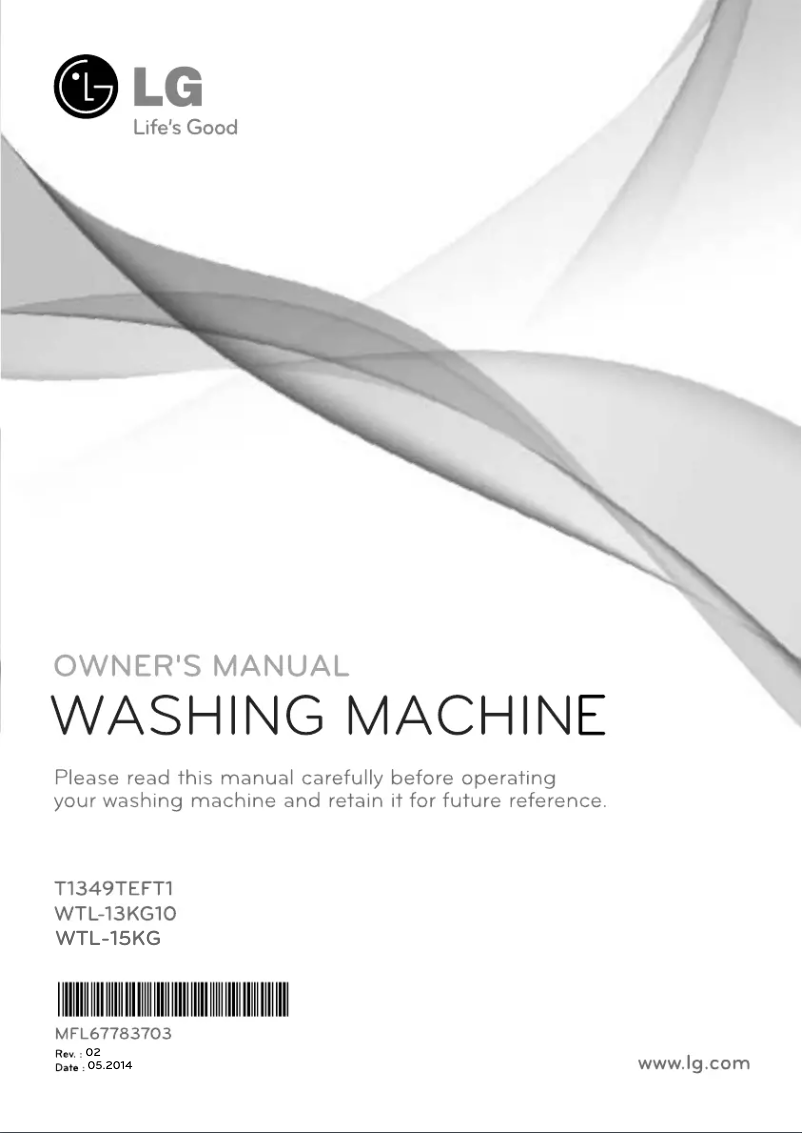 Page n°1 - Manuel utilisateur LG WTL-15KG