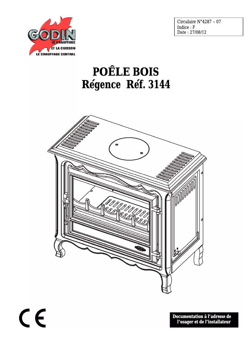 Page n°1 - Manuel utilisateur Godin Regence 3144