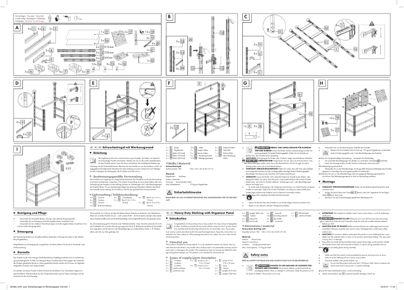Page 1 de la notice Manuel utilisateur Parkside IAN 360560