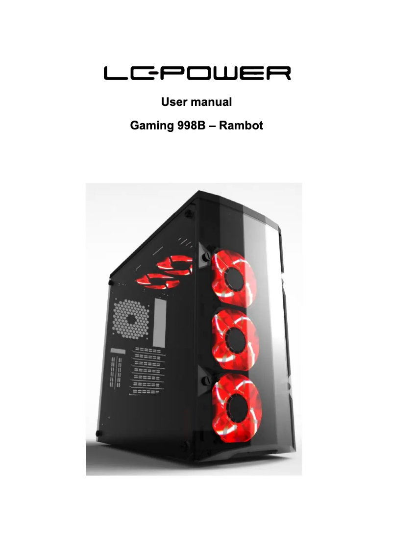 Page 1 de la notice Manuel utilisateur LC-Power Gaming 998B