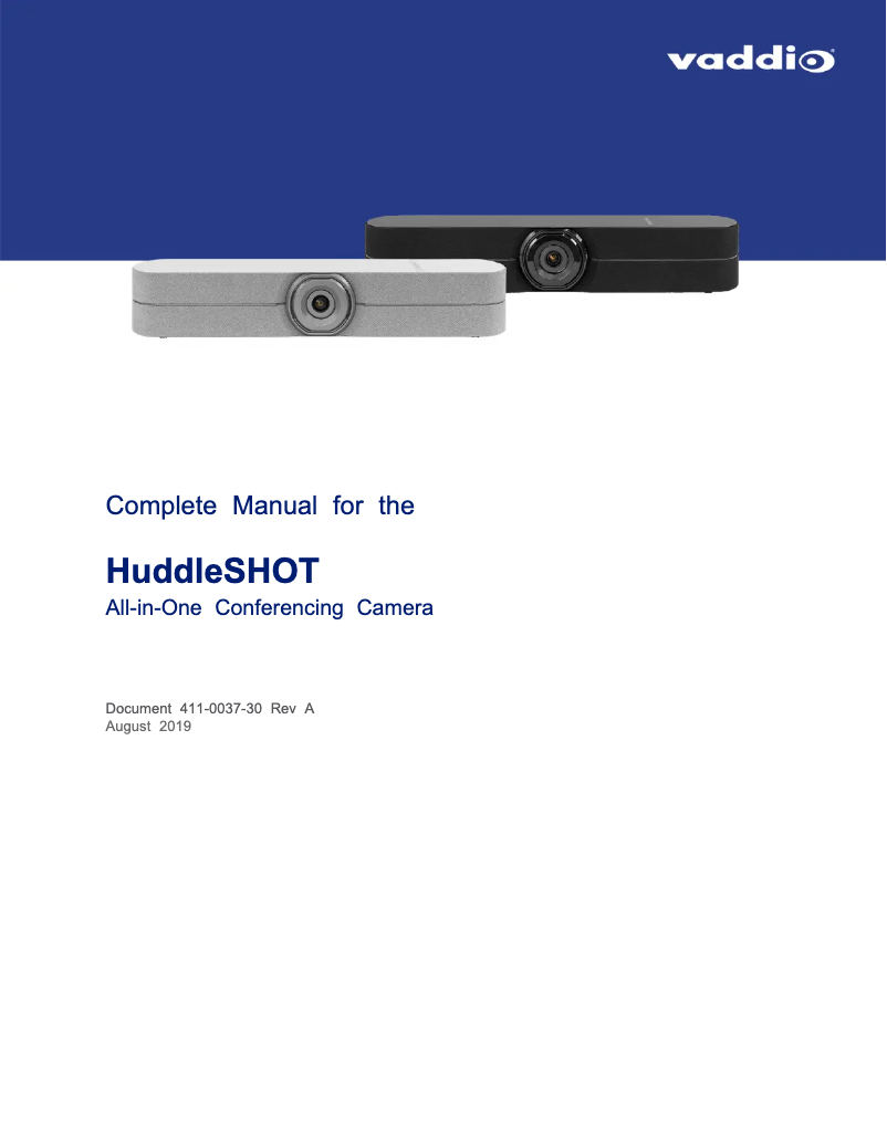 Page 1 de la notice Manuel utilisateur Vaddio HuddleSHOT
