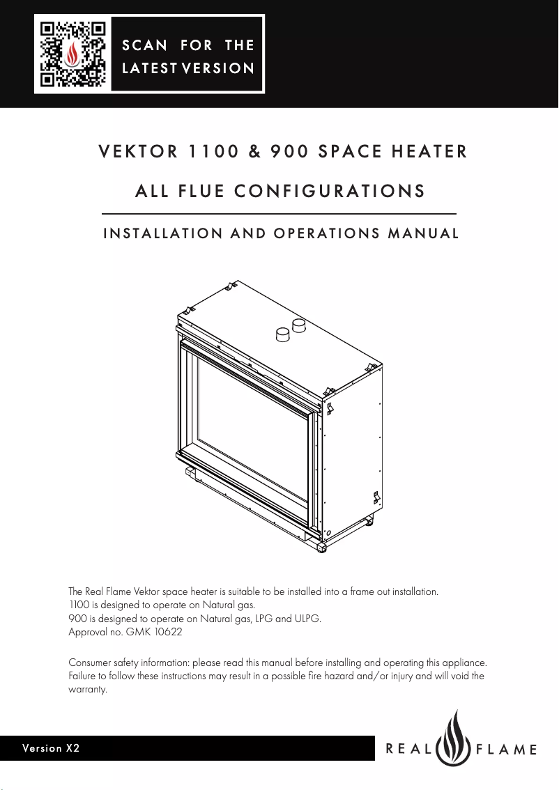 Page 1 de la notice Manuel utilisateur Real Flame Vektor V900