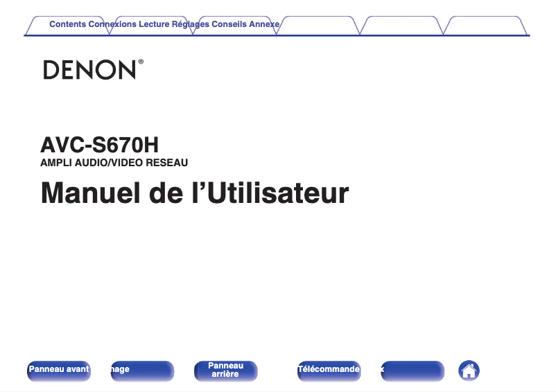 Image de la première page du manuel de l'appareil AVC-S670H
