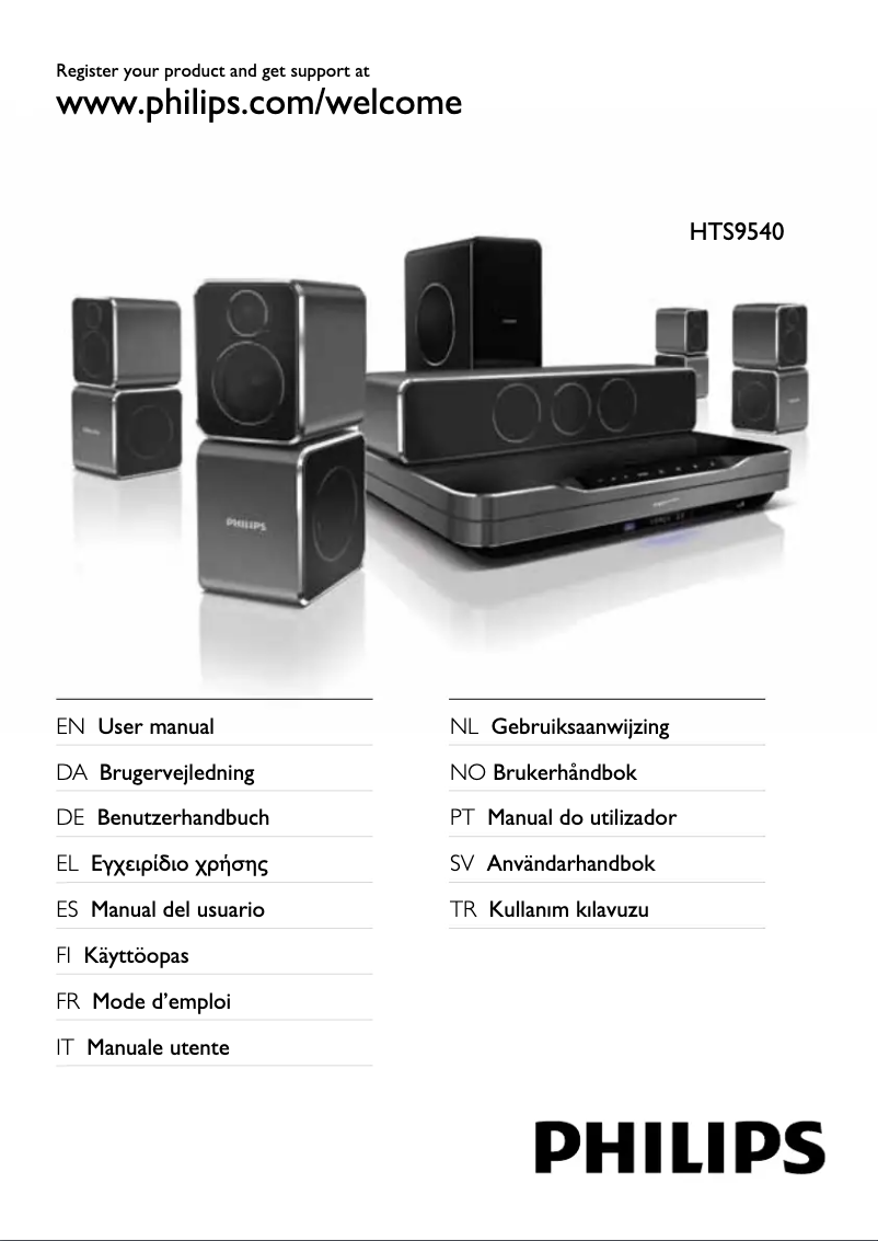 Page 1 de la notice Manuel utilisateur Philips HTS9540
