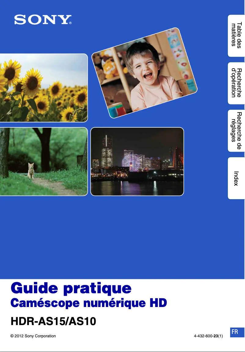 Page 1 de la notice Manuel utilisateur Sony HDR-AS15