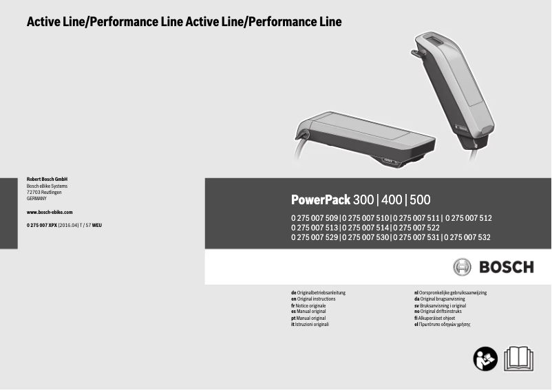 Image de la première page du manuel de l'appareil PowerPack 300 Active Line