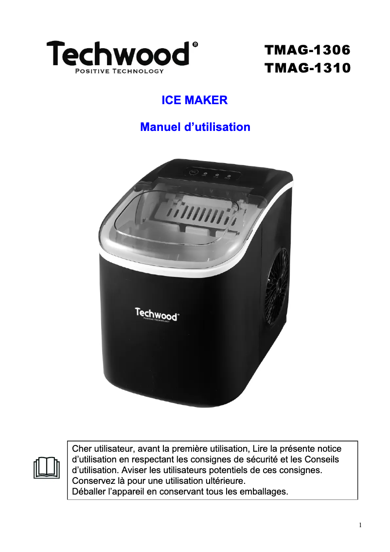 Page 1 de la notice Manuel utilisateur Techwood TMAG-1310