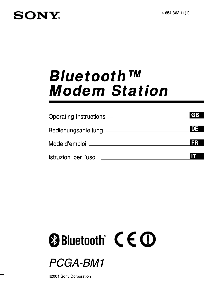 Page 1 de la notice Manuel utilisateur Sony PCGA-BM1