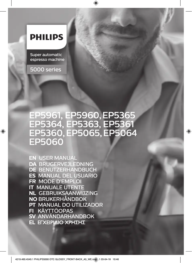 Page 1 de la notice Manuel utilisateur Philips Series 5000 EP5364