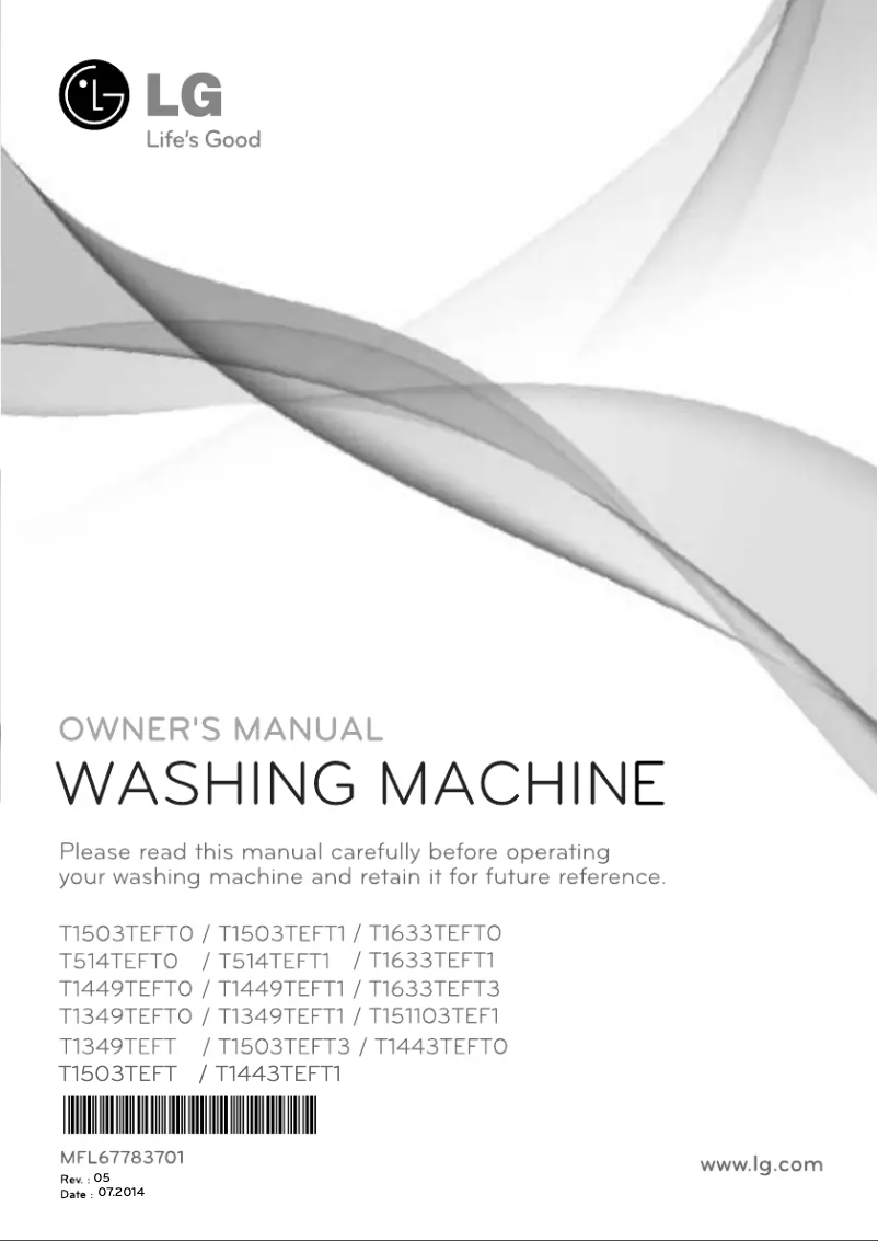 Page 1 de la notice Manuel utilisateur LG T1503TEFT