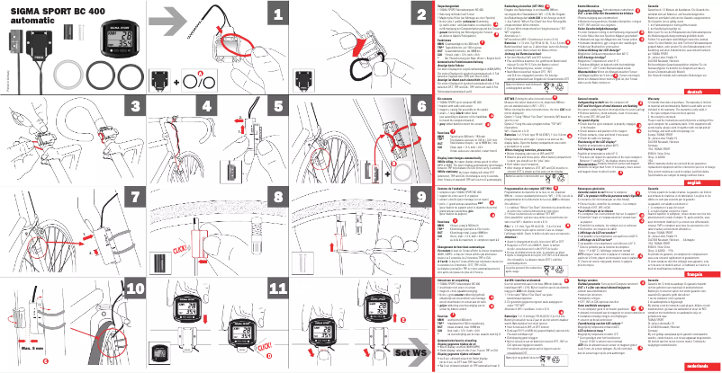 Page n°1 - Manuel utilisateur Sigma BC 400
