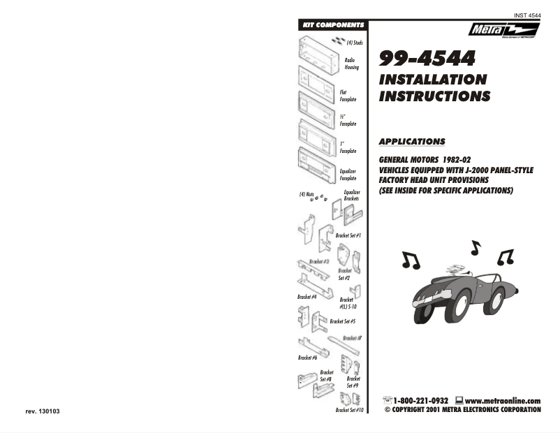Page n°1 - Manuel utilisateur Metra 99-4544