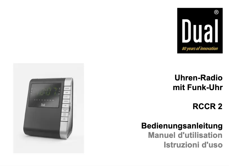 Image de la première page du manuel de l'appareil RCCR 2