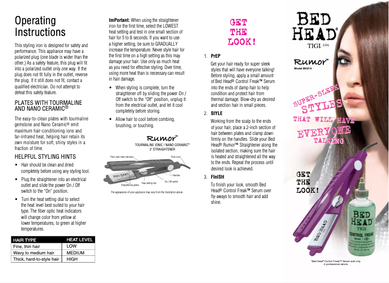 Image de la première page du manuel de l'appareil BH214