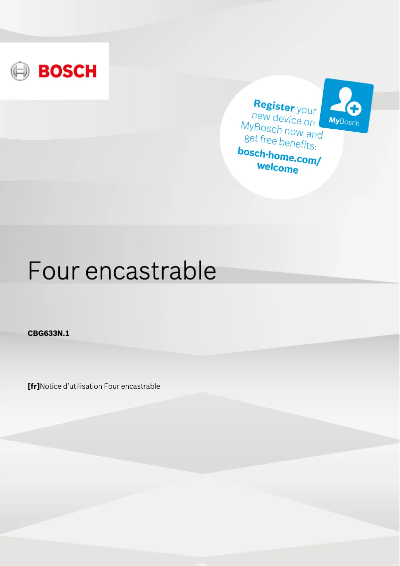 Page 1 de la notice Manuel utilisateur Bosch CBG633NS1