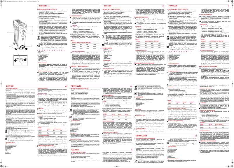 Page n°1 - Manuel utilisateur Solac RA8027