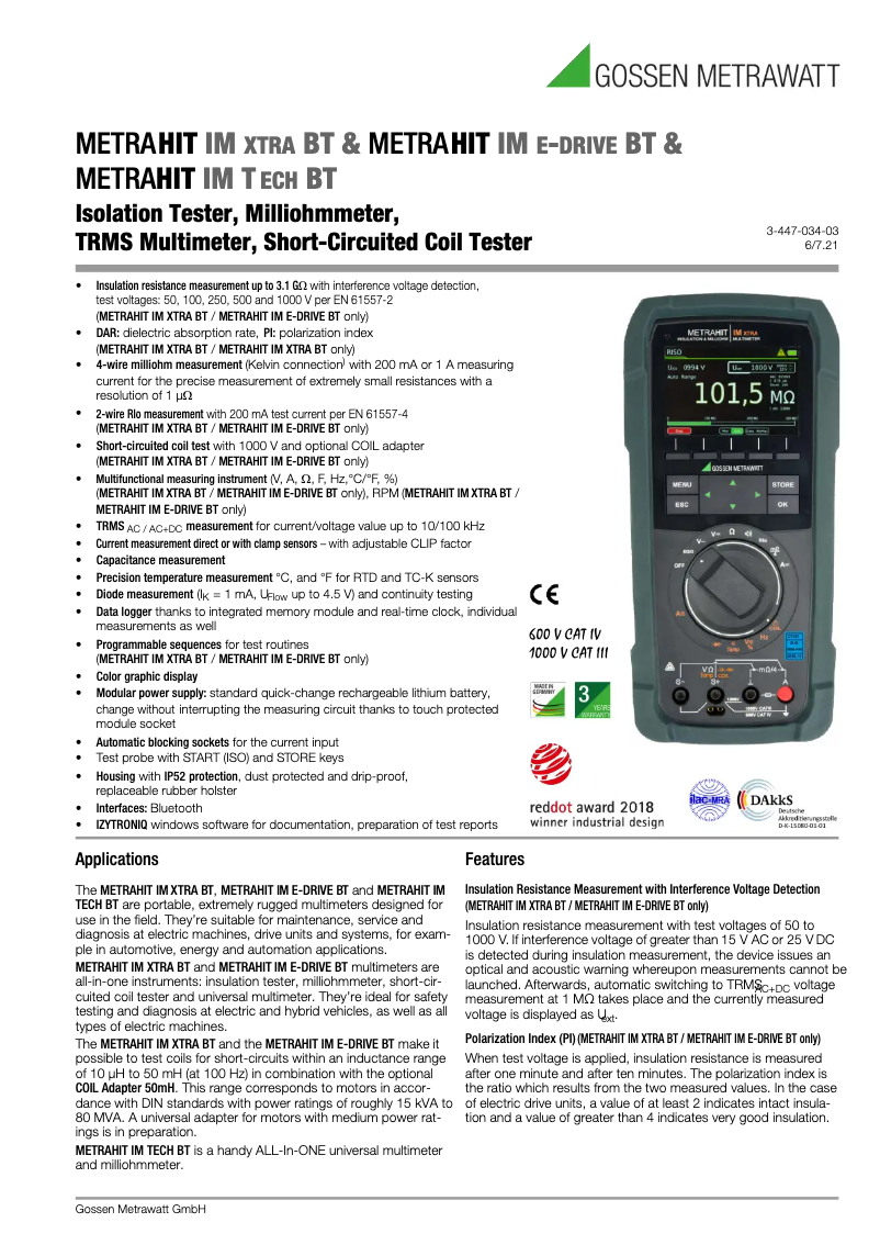 Image de la première page du manuel de l'appareil METRAHIT IM E-DRIVE BT