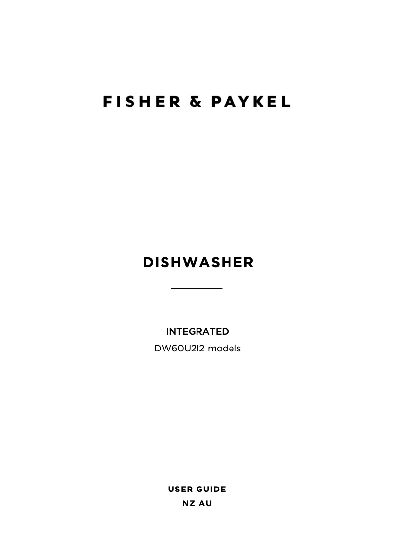 Page 1 de la notice Manuel utilisateur Fisher & Paykel DW60U2I2