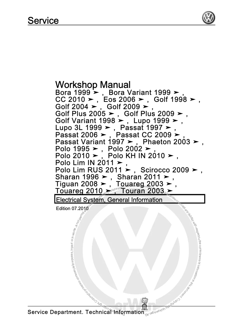 Page 1 de la notice Manuel utilisateur Volkswagen Golf Plus (2009)