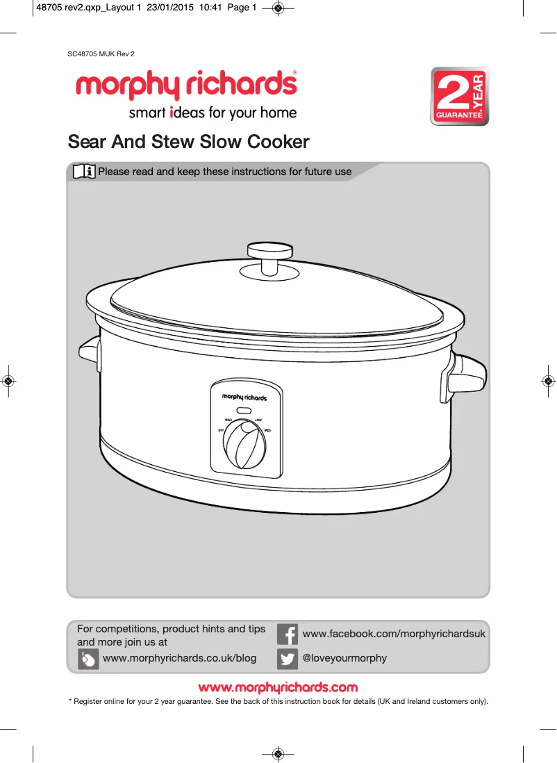 Página 1 del manual Manual de usuario Morphy Richards 48705
