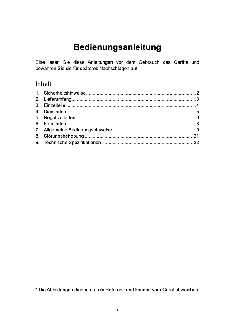 Page 1 de la notice Manuel utilisateur Reflecta 3-in-1