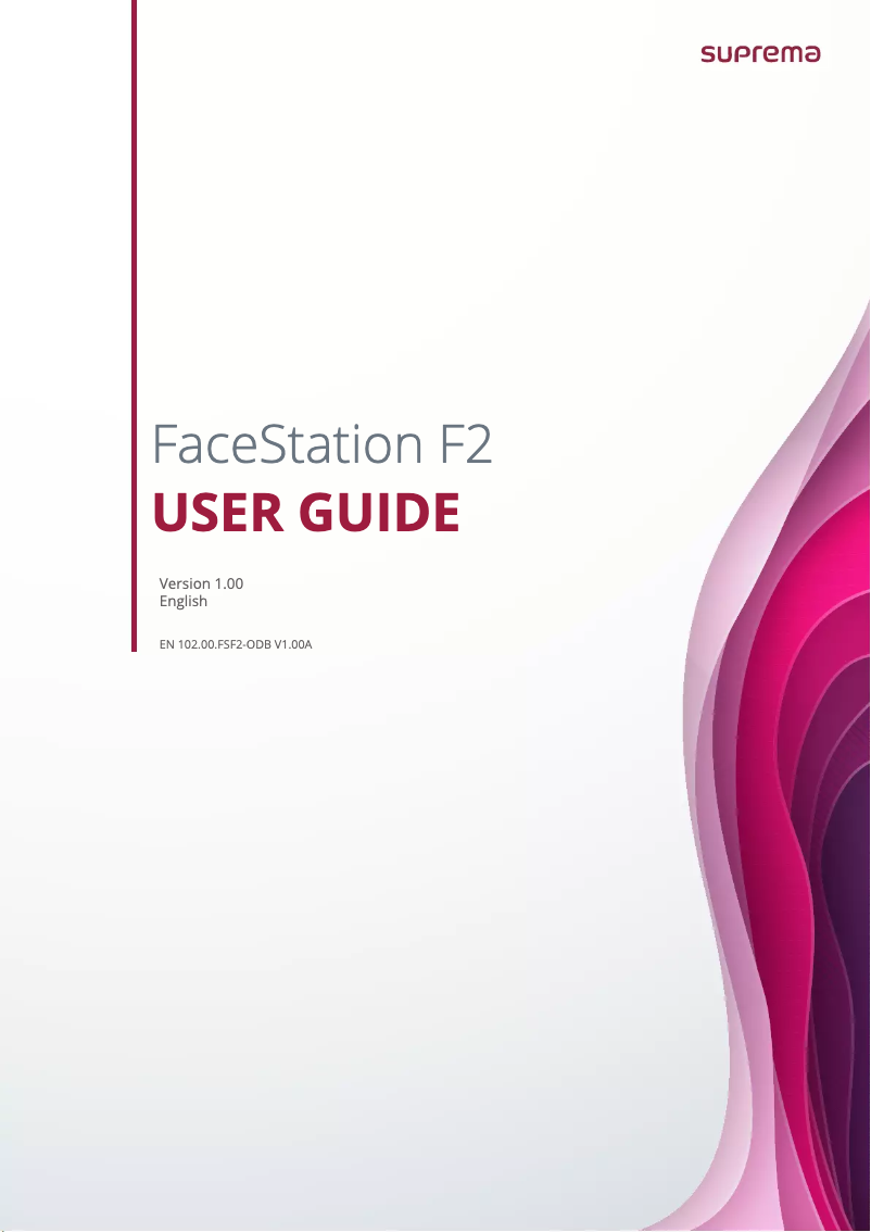 Image de la première page du manuel de l'appareil FaceStation F2