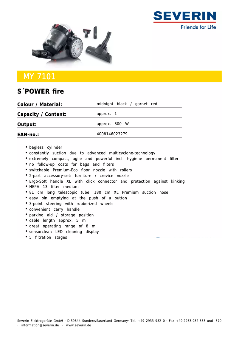 Image de la première page du manuel de l'appareil MY 7101