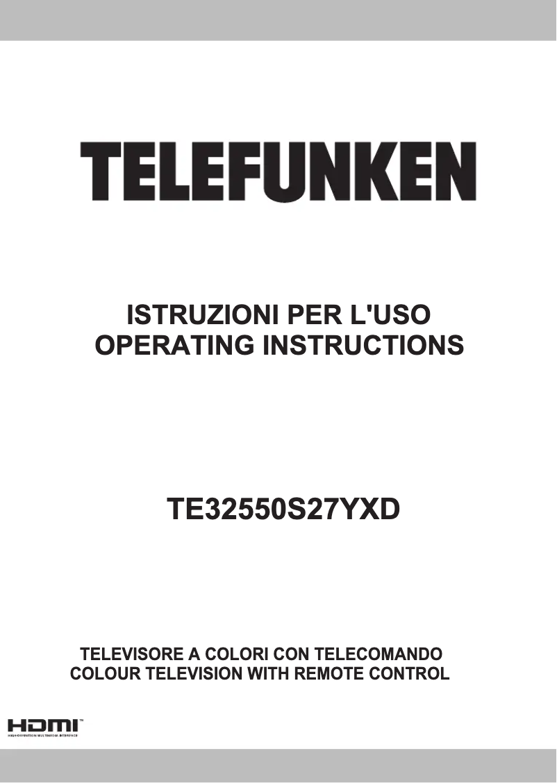 Page n°1 - Manuel utilisateur Telefunken TE32550S27YXD