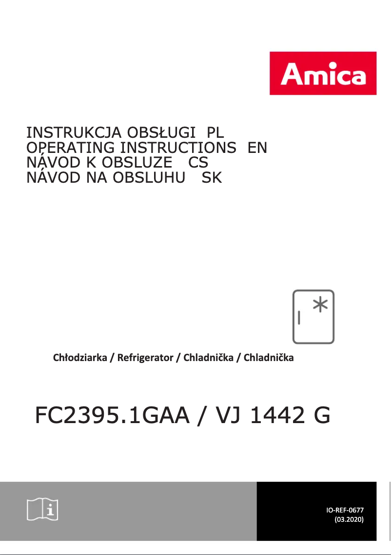 Page 1 de la notice Manuel utilisateur Amica VJ 1442 G