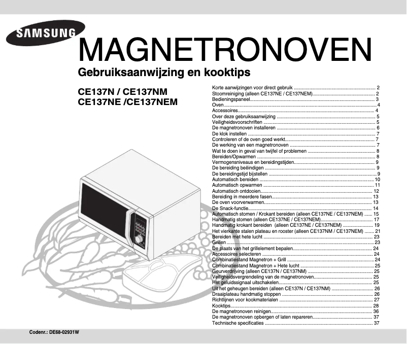 Página 1 del manual Manual de usuario Samsung CE137NE