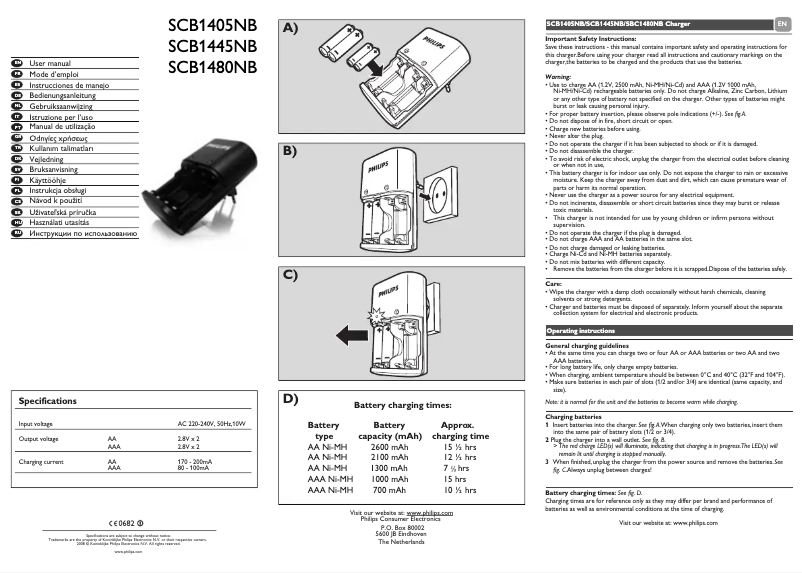 Page n°1 - Manuel utilisateur Philips MultiLife SCB1405NB