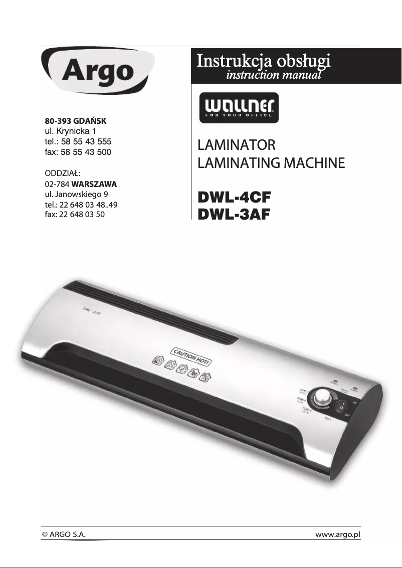 Image de la première page du manuel de l'appareil DWL-3AF