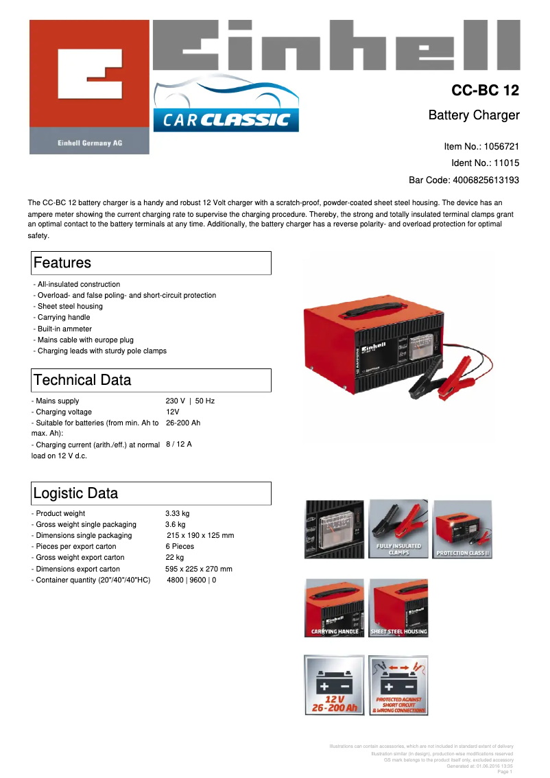 Image de la première page du manuel de l'appareil CC-BC 12