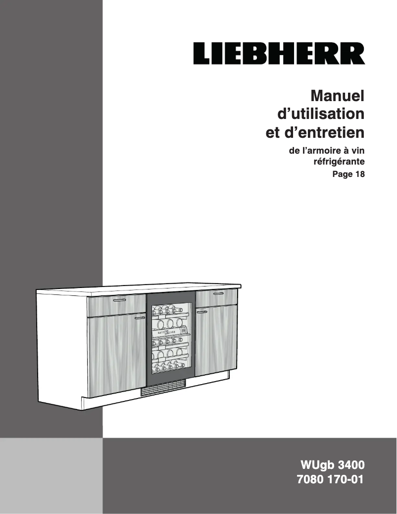 Page 1 de la notice Manuel utilisateur Liebherr WUGB-3400