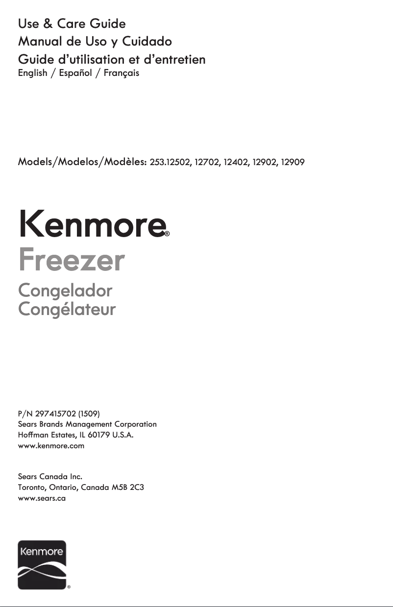 Page n°1 - Manuel utilisateur Kenmore 253.12909