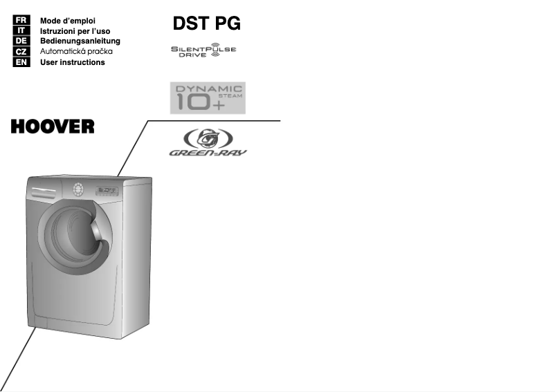 Page n°1 - Manuel utilisateur Hoover DST 10166PG/L-S