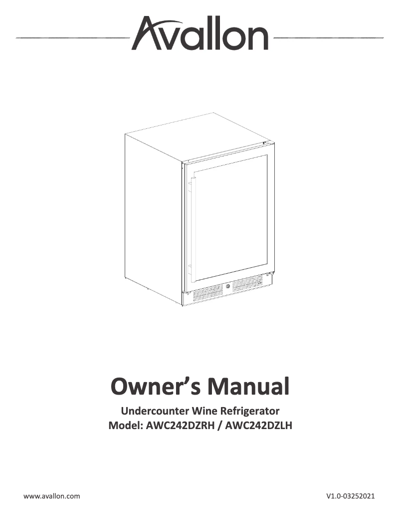 Image de la première page du manuel de l'appareil COM AWC242DBLSS