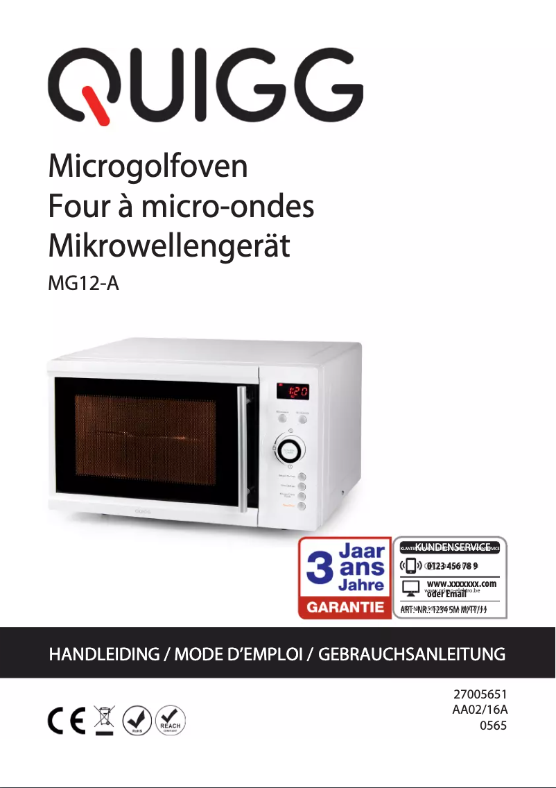 Page 1 de la notice Manuel utilisateur Quigg MG12-A
