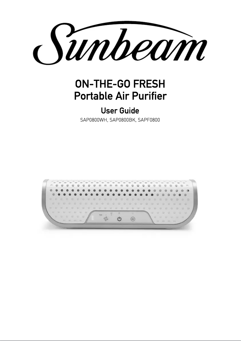Page 1 de la notice Manuel utilisateur Sunbeam On-The-Go Fresh SAP0800WH