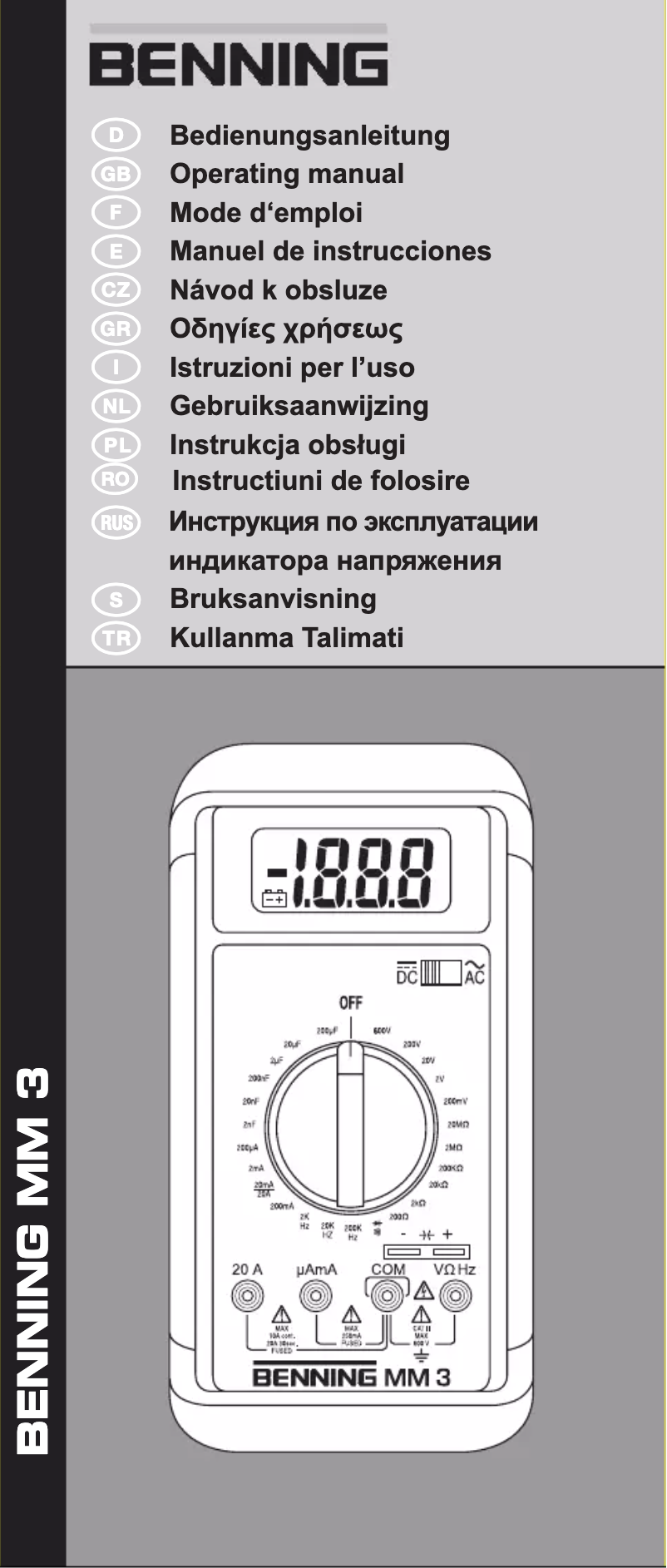 Page n°1 - Manuel utilisateur BENNING MM 3