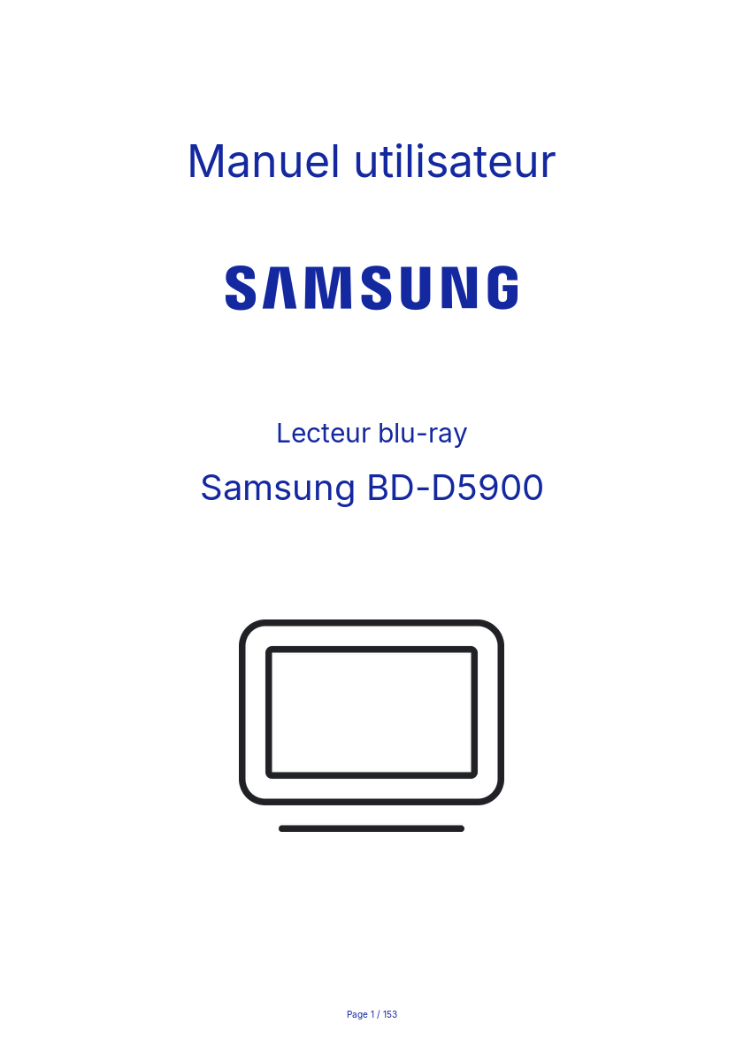 Page n°1 - Manuel utilisateur Samsung BD-D5900
