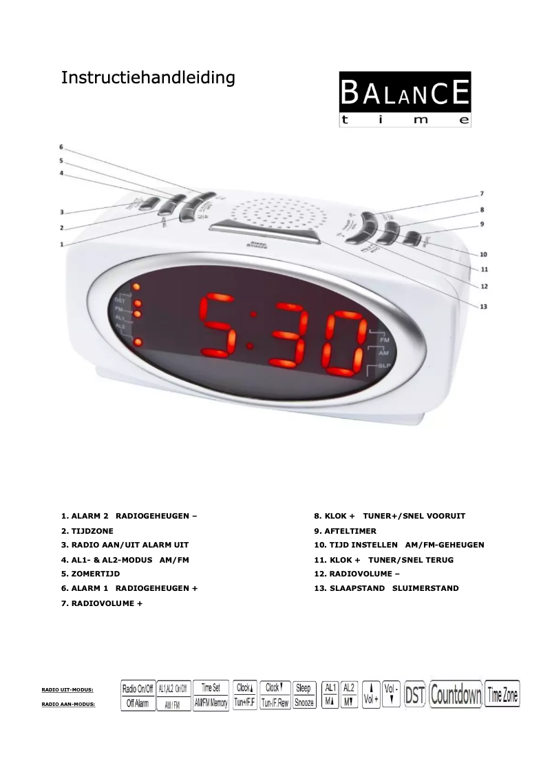 Page 1 de la notice Manuel utilisateur Balance HE-CLOCK-31W