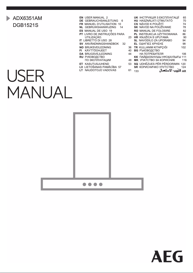 Page n°1 - Manuel utilisateur AEG ADX6351AM